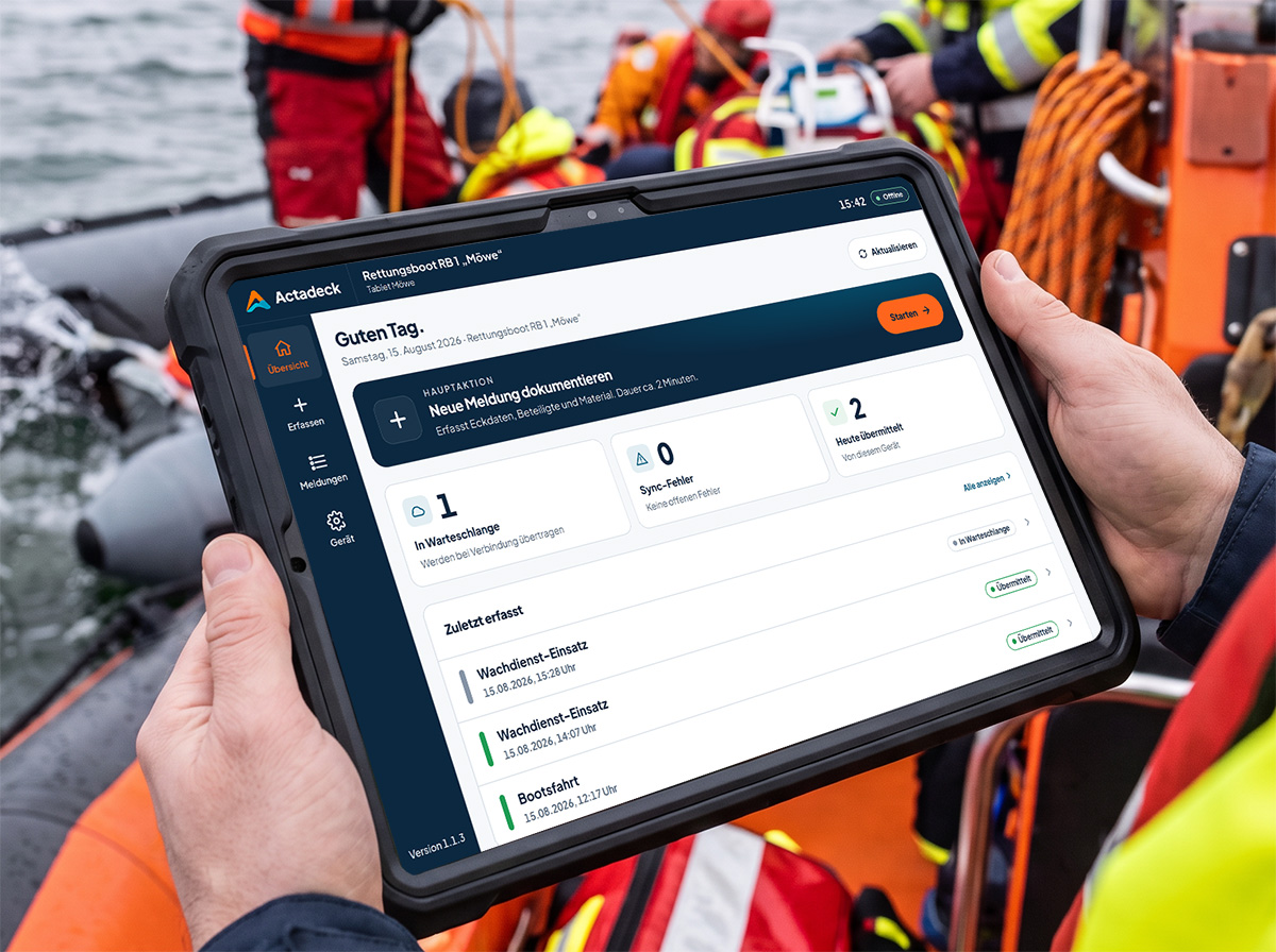 Actadeck auf dem Tablet im Einsatz