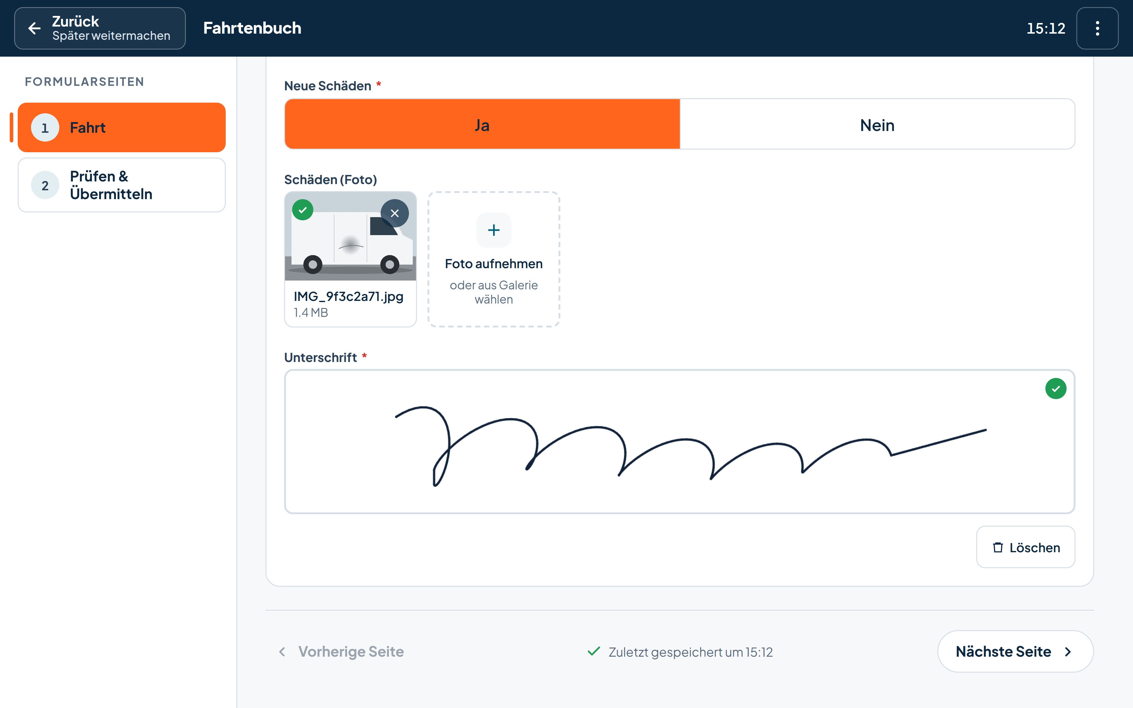 Actadeck Tablet-App: Fahrtenbuch erfassen